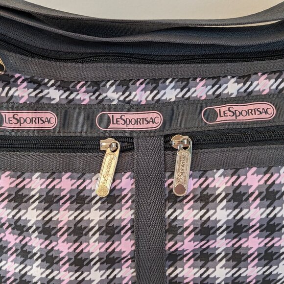 LeSportsac Pink/Gra Plaid Deluxe Everyday Bag - Picture 3 of 5